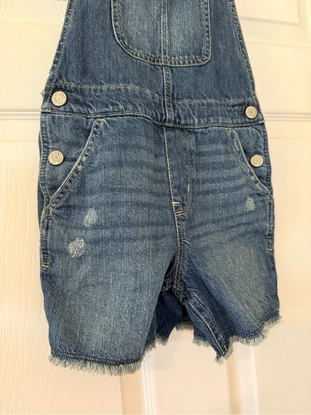 Girl’s GAP Denim Short Overalls - Blue-Medium